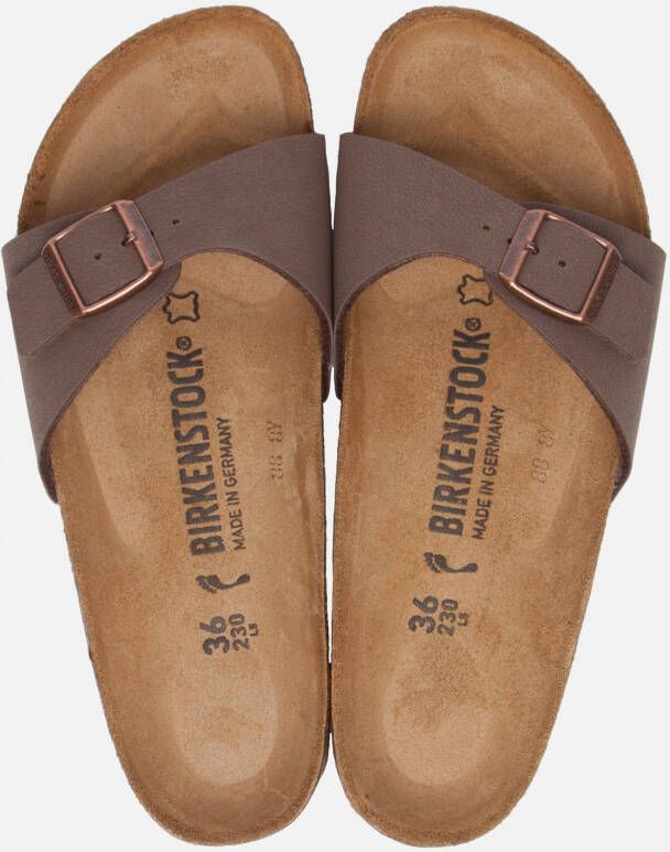 Birkenstock Madrid Dames Slippers Mocha Regular fit | Bruin | Imitatieleer