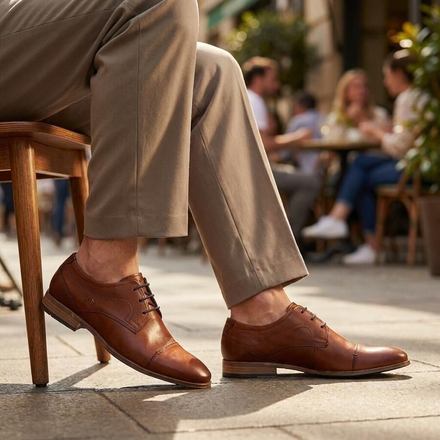 Bugatti Veterschoenen Mattia met modieuze hand finish - Foto 3