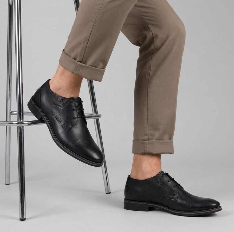 Bugatti Veterschoenen Zwart Leer 390301 Heren Leer