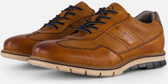 Bugatti Veterschoenen met randnaad breedte g vrijetijdsschoen lage schoen veterschoen