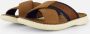 Bugatti leren slippers met leren voetbed cognac - Thumbnail 2