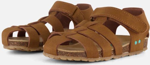 BunniesJR 225404-713 Jongens Platte Sandalen Cognac Imitatieleer Klittenband