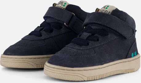 BunniesJR 224650-129 Jongens Hoge Sneakers Blauw Nubuck Veters