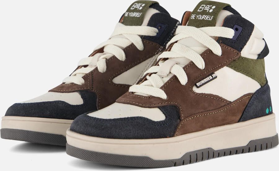 BunniesJR 225990-420 Jongens Hoge Sneakers Bruin Leer Veters