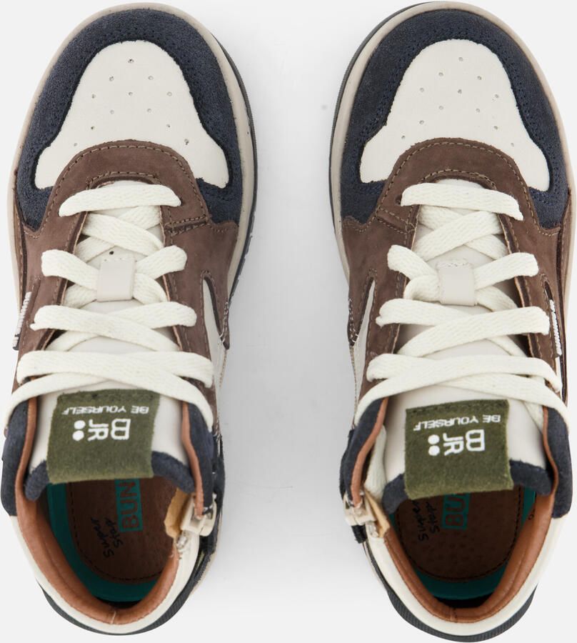 BunniesJR 225990-420 Jongens Hoge Sneakers Bruin Leer Veters