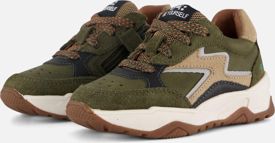 BunniesJR 225876-469 Jongens Lage Sneakers Groen Leer Veters