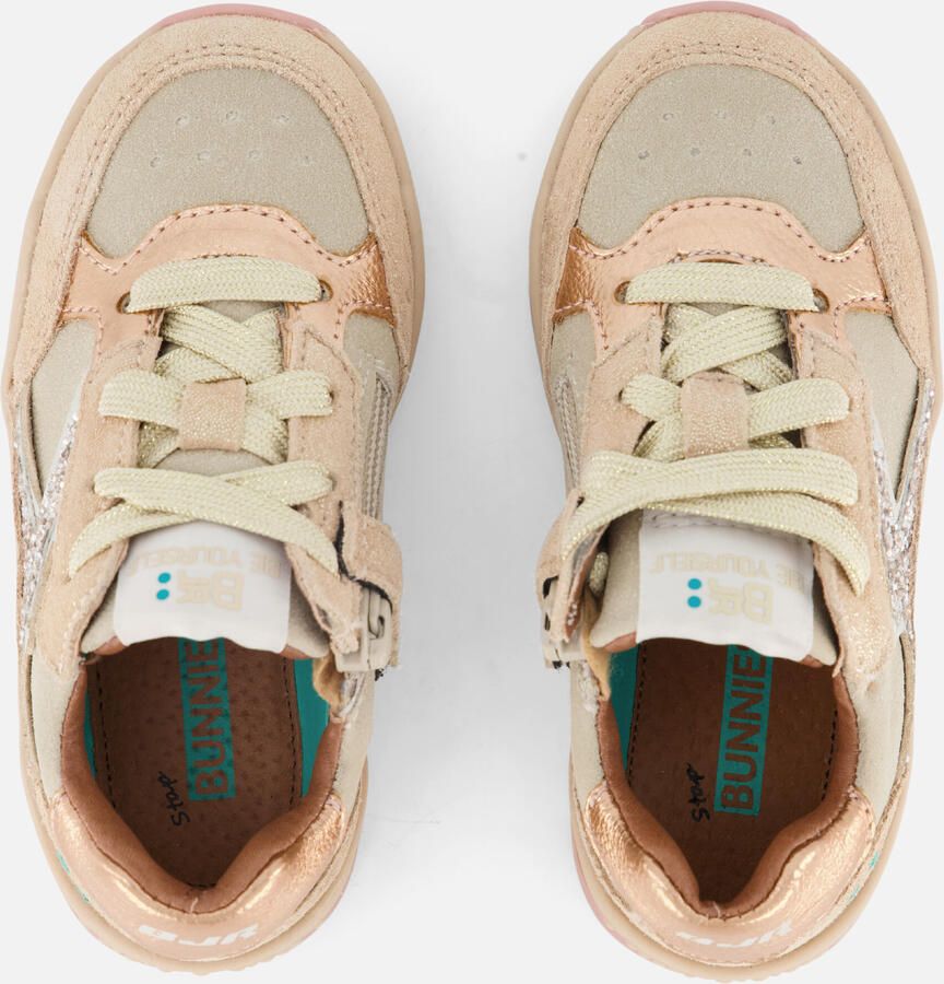 BunniesJR Cleo Chunky leren sneakers met pailletten en glitters lichtroze - Foto 3