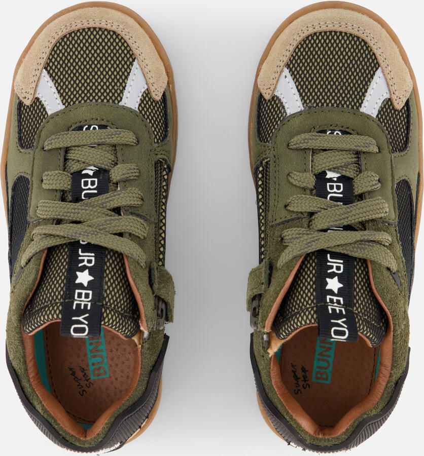 BunniesJR 225952-408 Jongens Lage Sneakers Groen Leer Veters