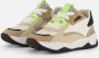 BunniesJR 225375-111 Jongens Lage Sneakers Beige Wit Bruin Geel Leer Veters - Thumbnail 2