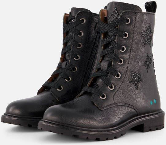 BunniesJR 225864-589 Meisjes Biker Boots Zwart Leer Veters