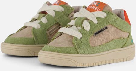 BunniesJR 225250-460 Jongens Lage Sneakers Groen Beige Oranje Suède Veters