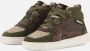 BunniesJR 225656-469 Jongens Hoge Sneakers Groen Leer Veters - Thumbnail 2