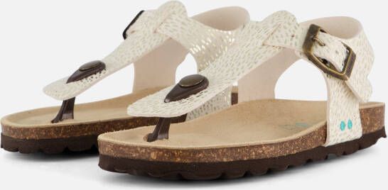 BunniesJR 225417-906 Meisjes Platte Sandalen Beige Print Imitatieleer Gesp