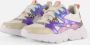 BunniesJR 225344-994 Meisjes Lage Sneakers Blauw Wit Roze Leer Veters - Thumbnail 3