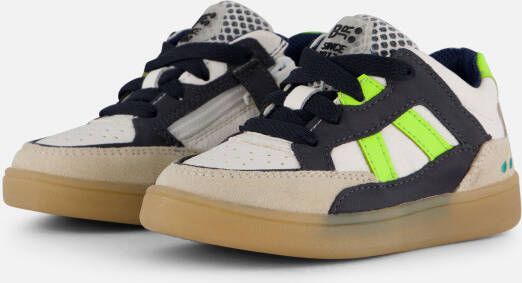 BunniesJR 225452-403 Jongens Lage Sneakers Grijs Wit Zwart Leer Veters