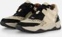 BunniesJR 224844-589 Meisjes Hoge Sneakers Zwart Beige Leer Veters - Thumbnail 2
