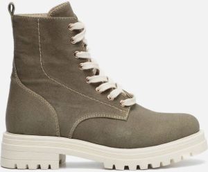 Cellini Canvas veterboots groen Canvas