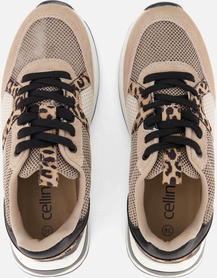 Cellini Leopard Sneakers beige Textiel