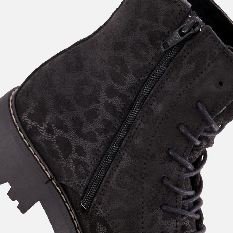 Cellini Leopard Veterboots zwart Suede