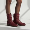 Cellini Plooi Enkellaarsjes rood Nubuck - Bordeaux
