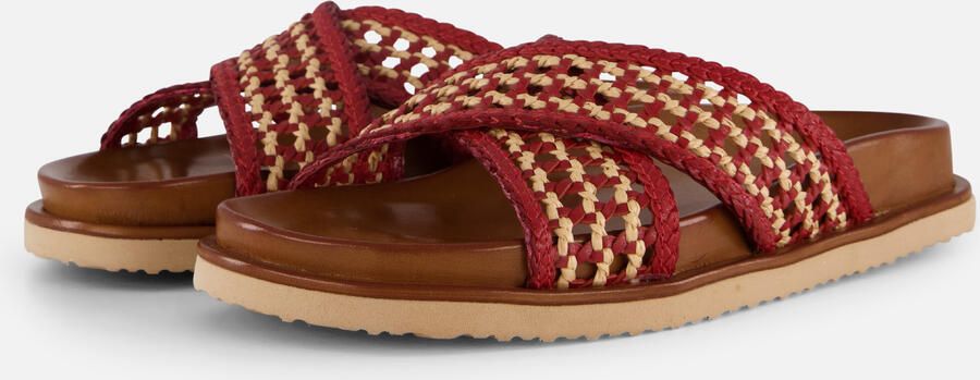 Cellini Raffia Slippers rood Textiel - Foto 6