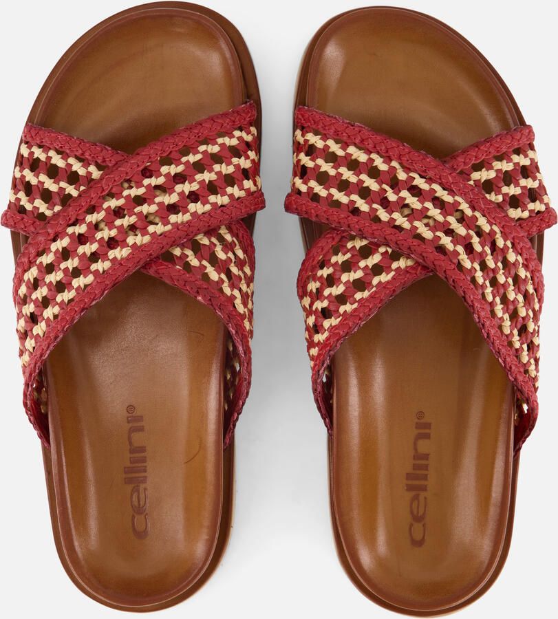 Cellini Raffia Slippers rood Textiel - Foto 4