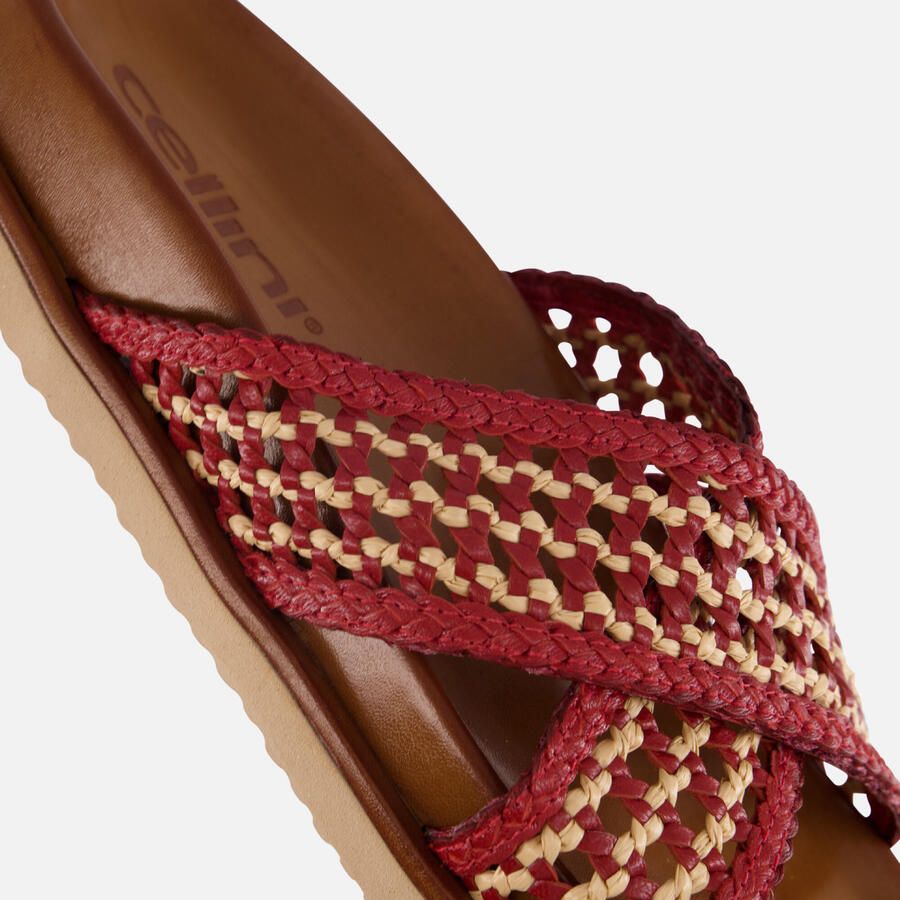 Cellini Raffia Slippers rood Textiel - Foto 2