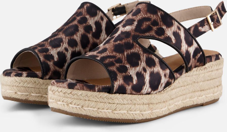 Cellini Sandalen Leopard bruin Textiel