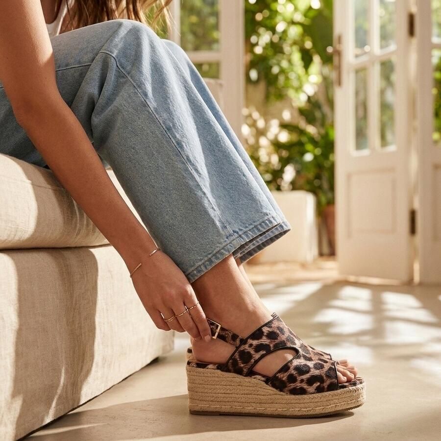 Cellini Sandalen Leopard bruin Textiel