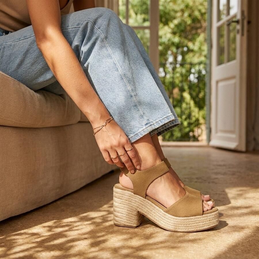 Cellini Sandalen taupe Canvas