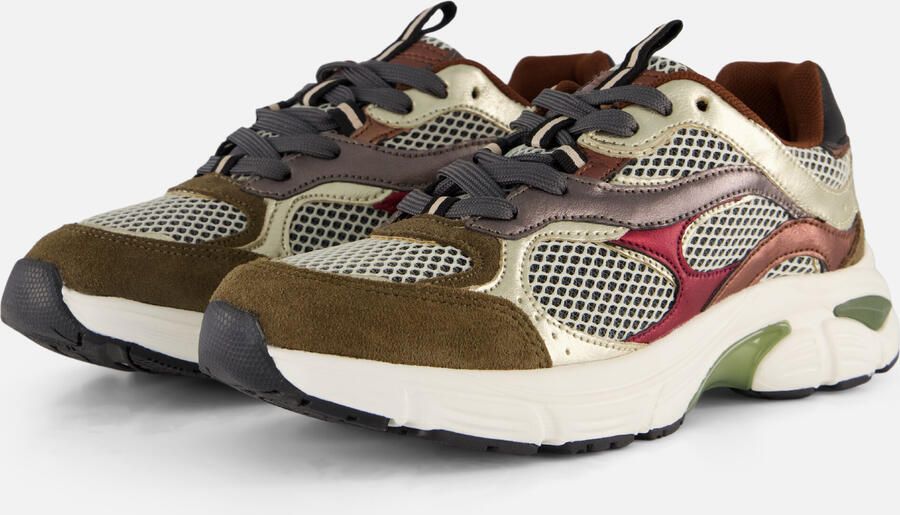 Cellini Sneakers groen Mesh Suède