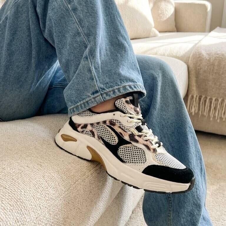 Cellini Sneakers zwart Mesh Suède