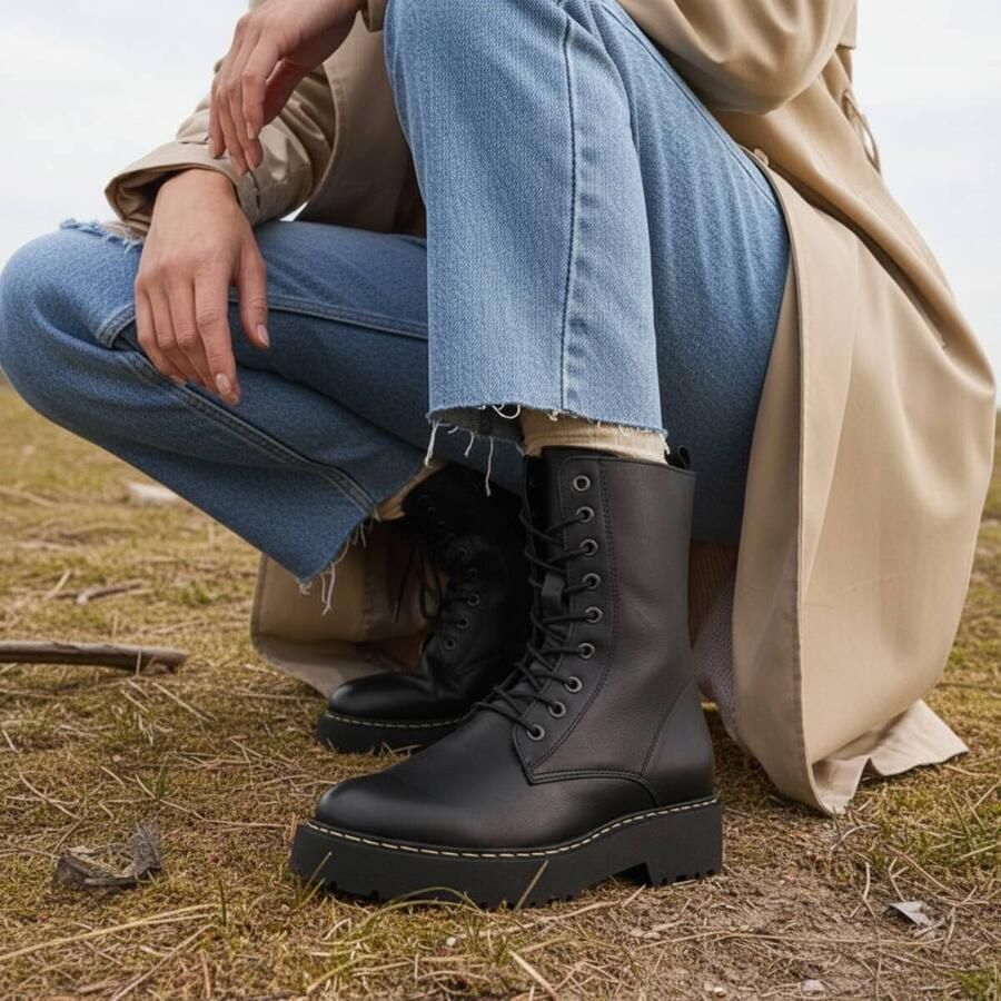 Cellini Veterboots zwart Leer