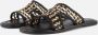 Cellini Raffia Slippers zwart Textiel - Thumbnail 2