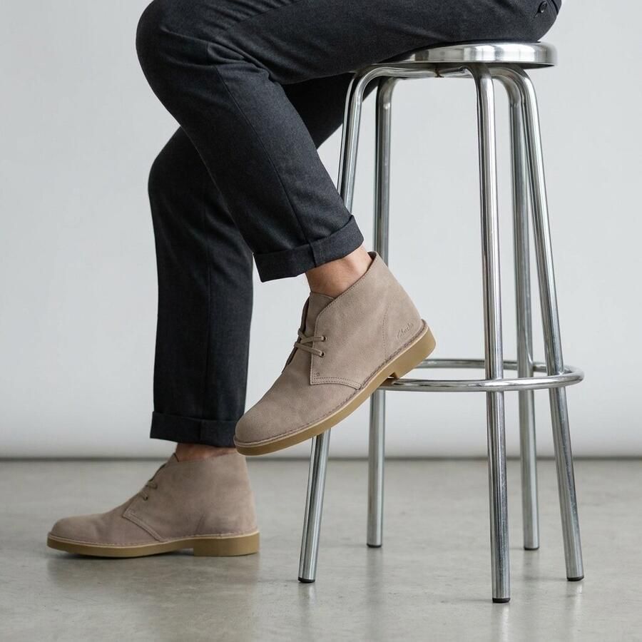 Clarks DESERT~BT~EVO~~~~~~~~~~~~~~~~~ Vrije tijd half-hoogHeren veterschoenHeren sneakers Wit beige - Foto 9