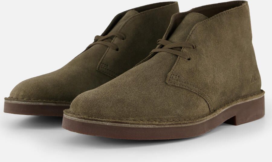 Clarks Wallabee evo suède bootschoenen met panterprint cognac