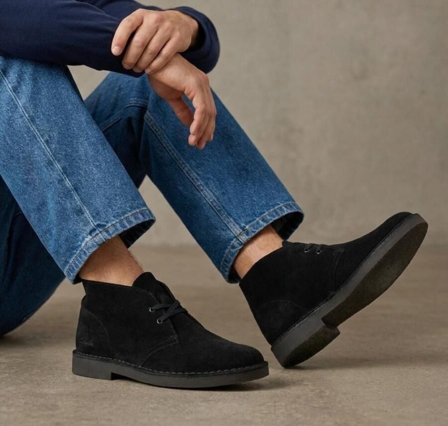 Clarks DESERT~BOOT~EVO~~~~~~~~~~~~~~~ Vrije tijd half-hoog Heren veterschoen Heren sneakers Zwart - Foto 3