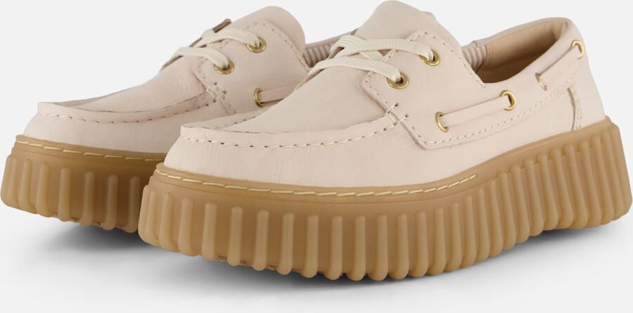 Clarks TORHILL BOAT Dames veterschoenen Wit beige - Foto 2