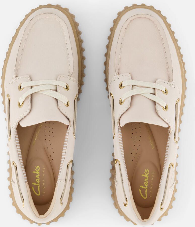 Clarks TORHILL BOAT Dames veterschoenen Wit beige - Foto 4