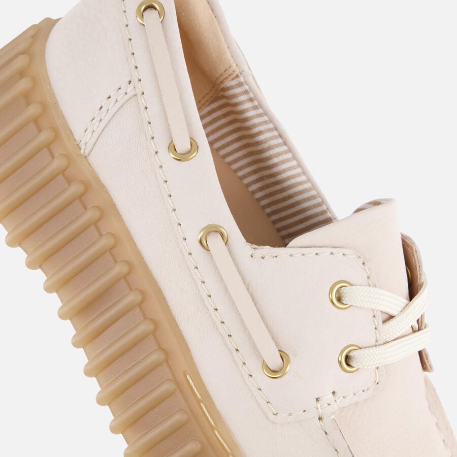 Clarks TORHILL BOAT Dames veterschoenen Wit beige - Foto 3