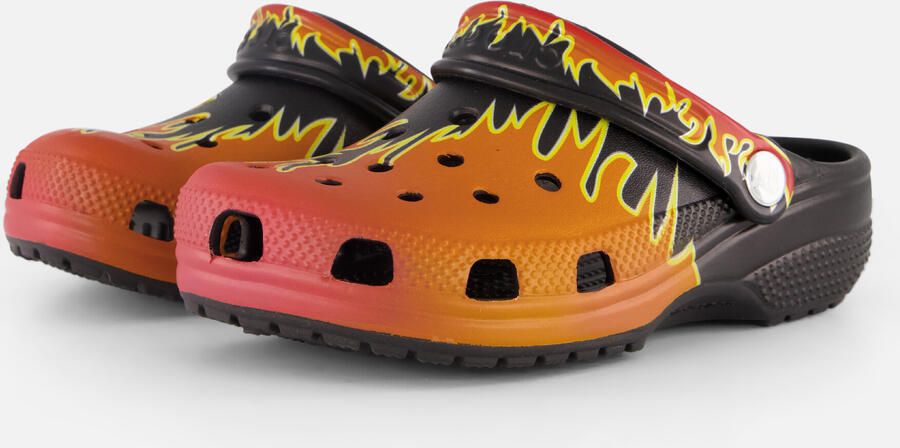 Crocs Graphic Flames Clogs Slippers zwart Rubber