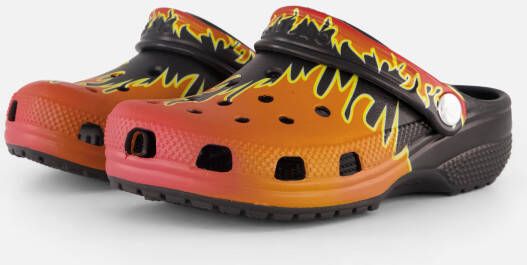 Crocs Classic Flames Clog Kids voor een jongen Zwart Slippers