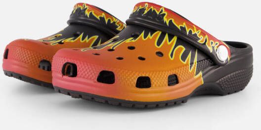 Crocs Classic Flames Clog Kids voor een Zwart Slippers