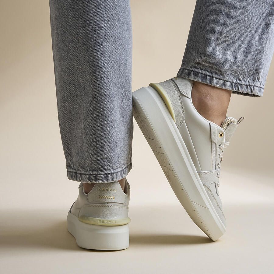 Cruyff Endorsed Tennis Sneakers Heren Leren Sneaker Beige