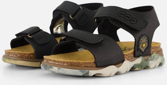 Develab Velcro Sandalen zwart Imitatieleer