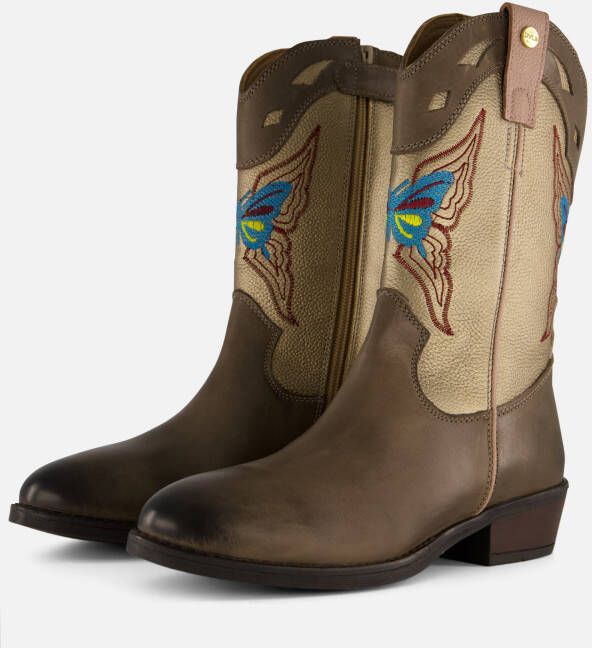 Develab Cowboylaarzen groen Leer