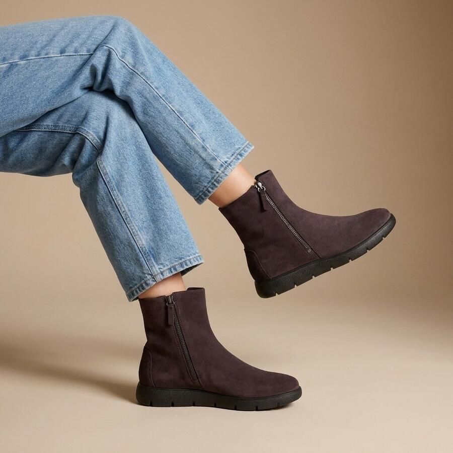ECCO Bella 2 W Zip Enkellaarsjes bruin Suede