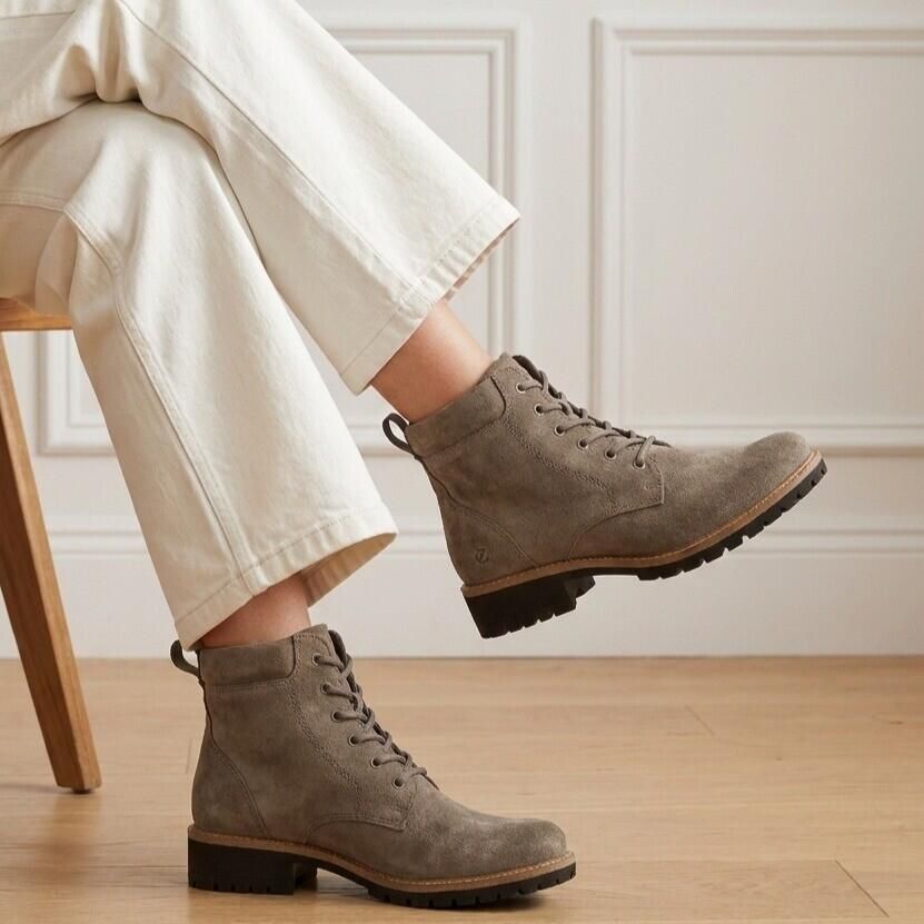 Ecco Veterschoenen ELAINA Veterenkellaars boots met profielzool