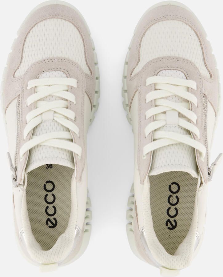 ECCO Gruuv Side Zip Sneakers wit Leer Dames - Foto 4