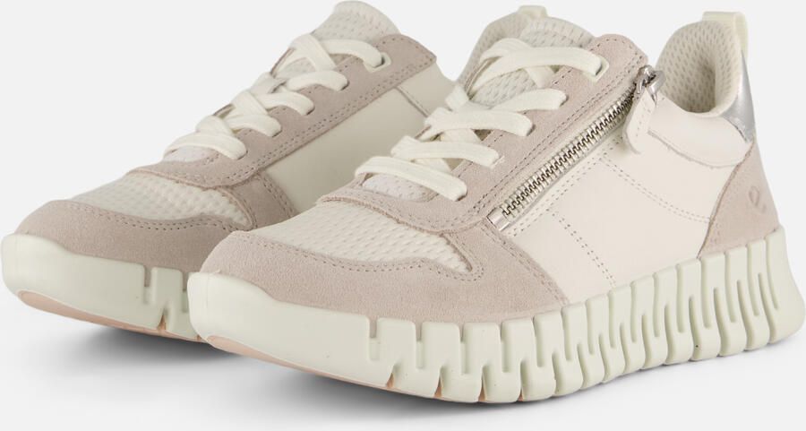 ECCO Gruuv Side Zip Sneakers wit Leer Dames - Foto 2